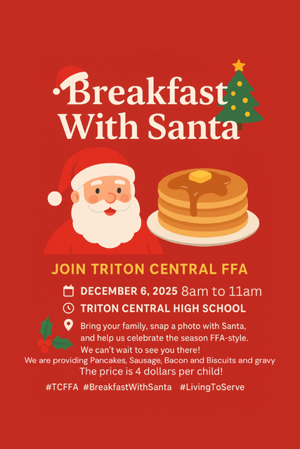 Flyer showing information for the Breakfast with Santa