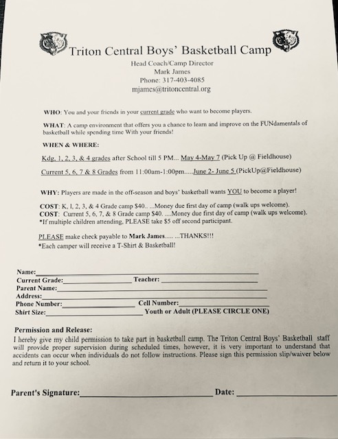Boys Basketball Camp Info