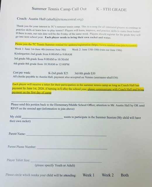Tennis Camp