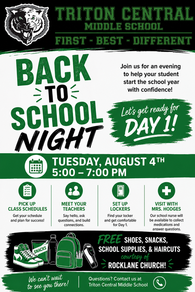 TCMS Back to School Night- August, 4th- 5-7 PM