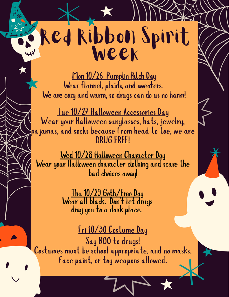 Red Ribbon Spirit Week Announcement