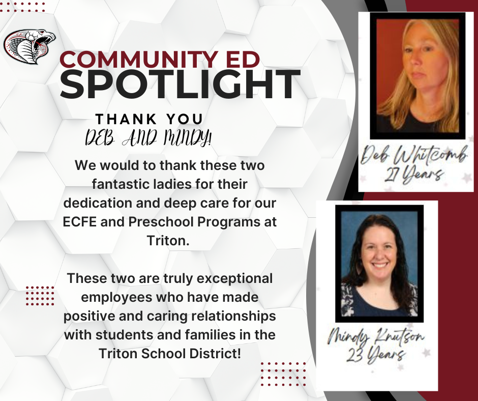 Congrats to Debbie Whitcomb and Mindy Knutson on their years of service!