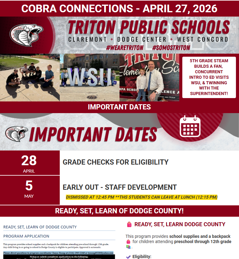 Cobra Connections 4/27/26