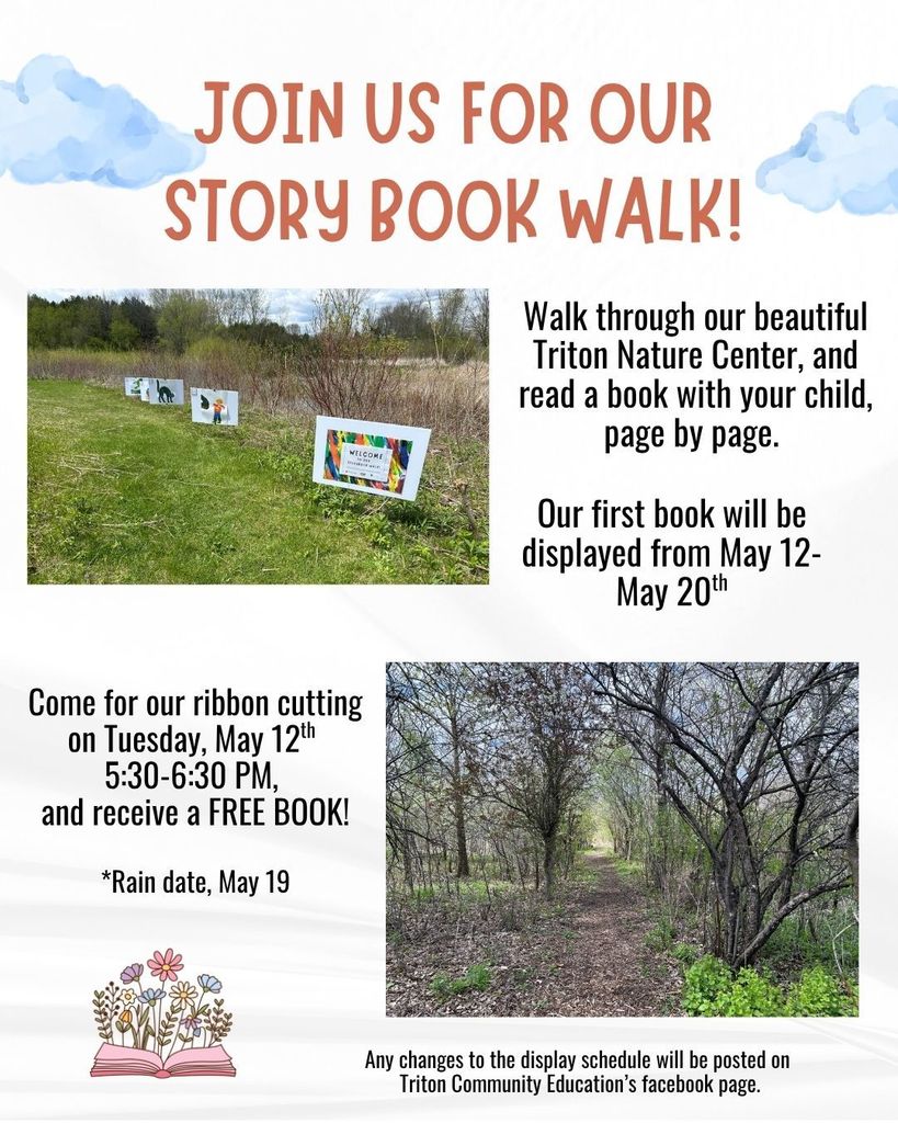 Join us for our NEW Story Book Walk at Triton's Nature Center!