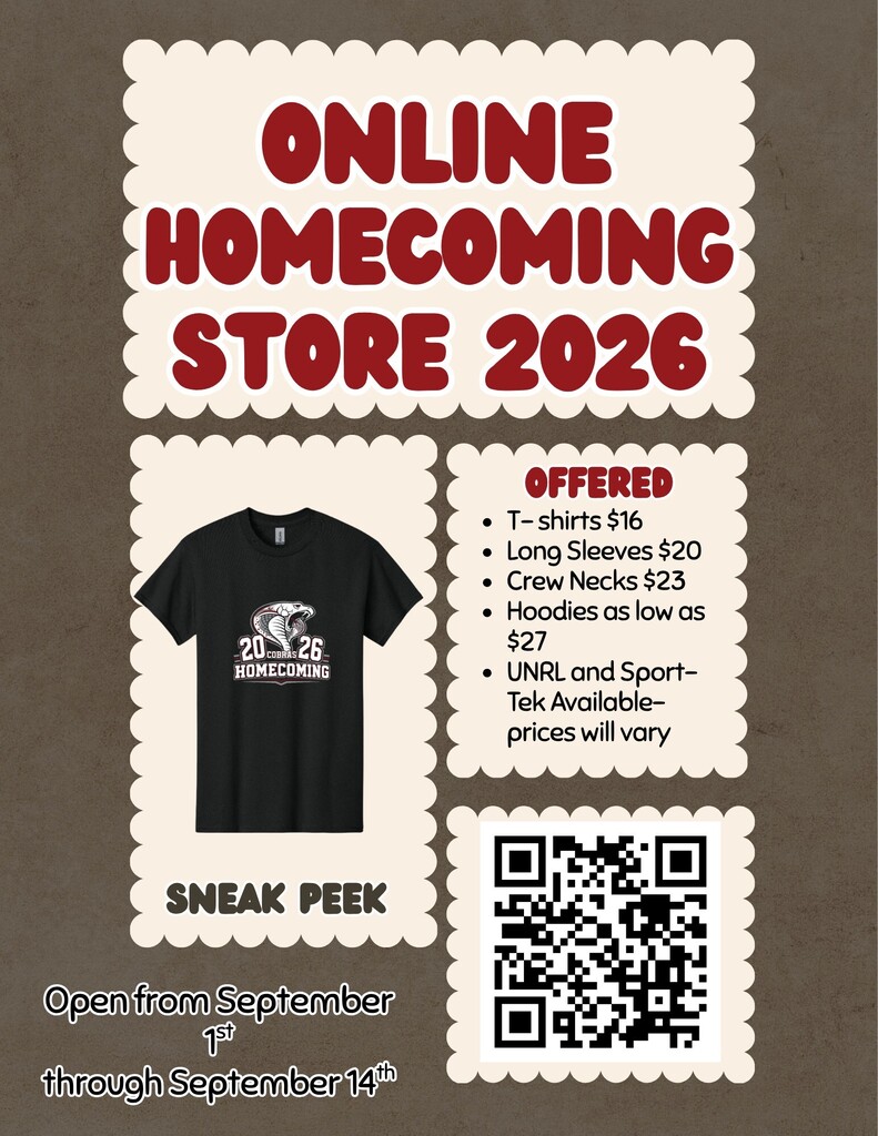 Triton Student Council's online store for Homecoming shirts.