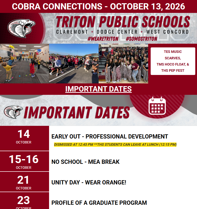 Cobra Connections 10/13/26