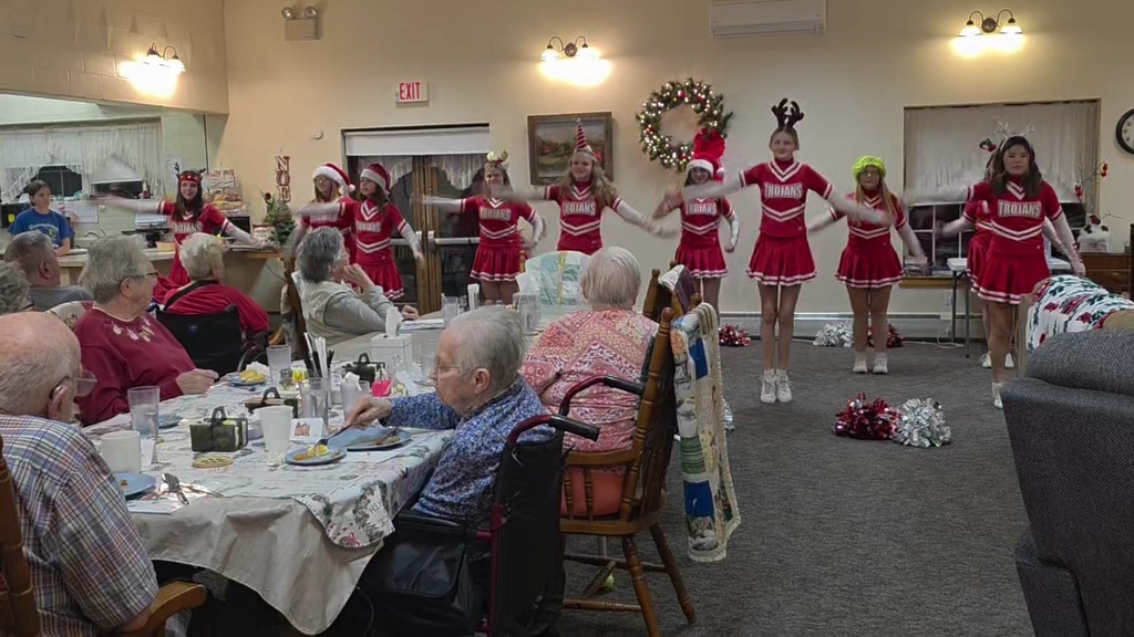 Cheerleaders performing