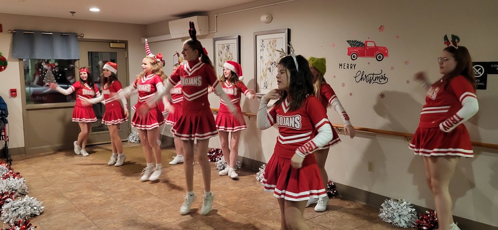 Cheerleaders performing