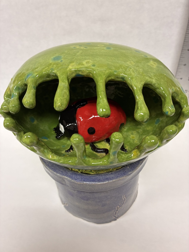 Ceramic plant with lady bug