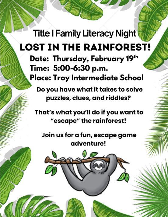Literacy Night Flyer