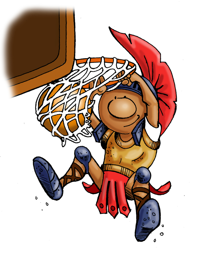 Trojan playing basketball
