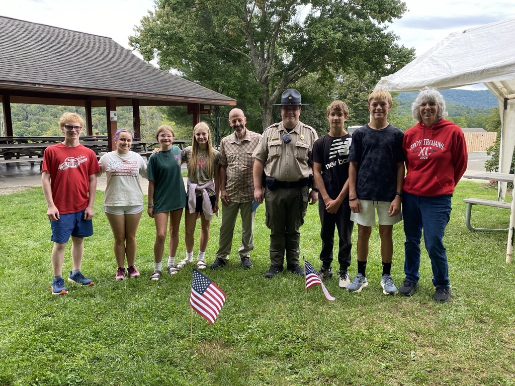 Cross Country athletes, coach and ranger