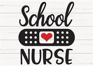 School Nurse graphic with band aid and heart