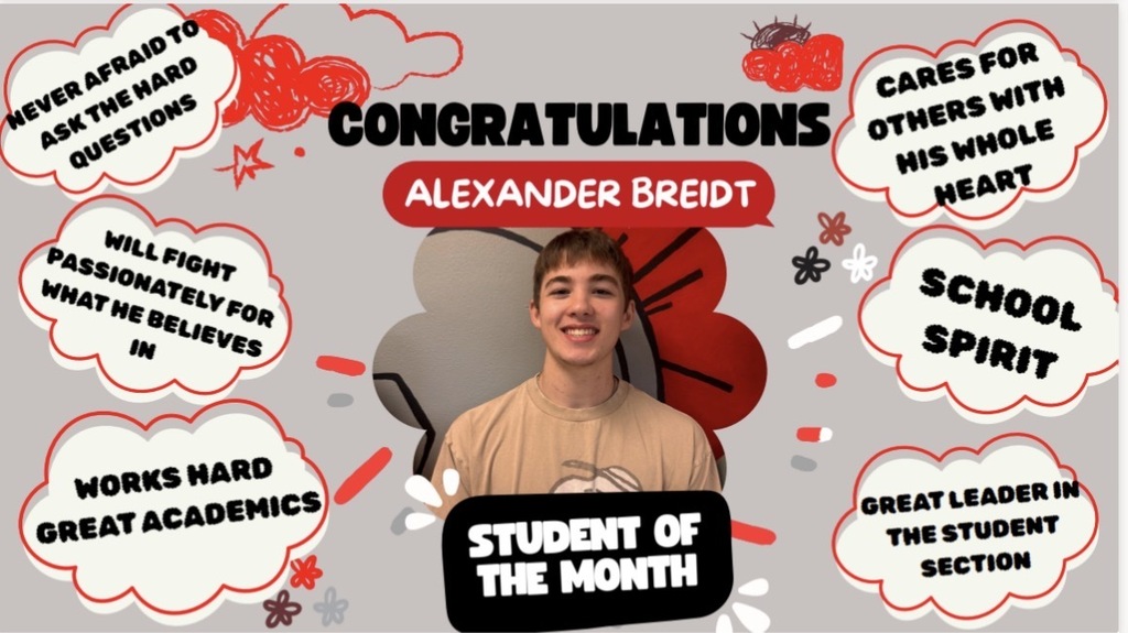 Student of the month Alex Breidt