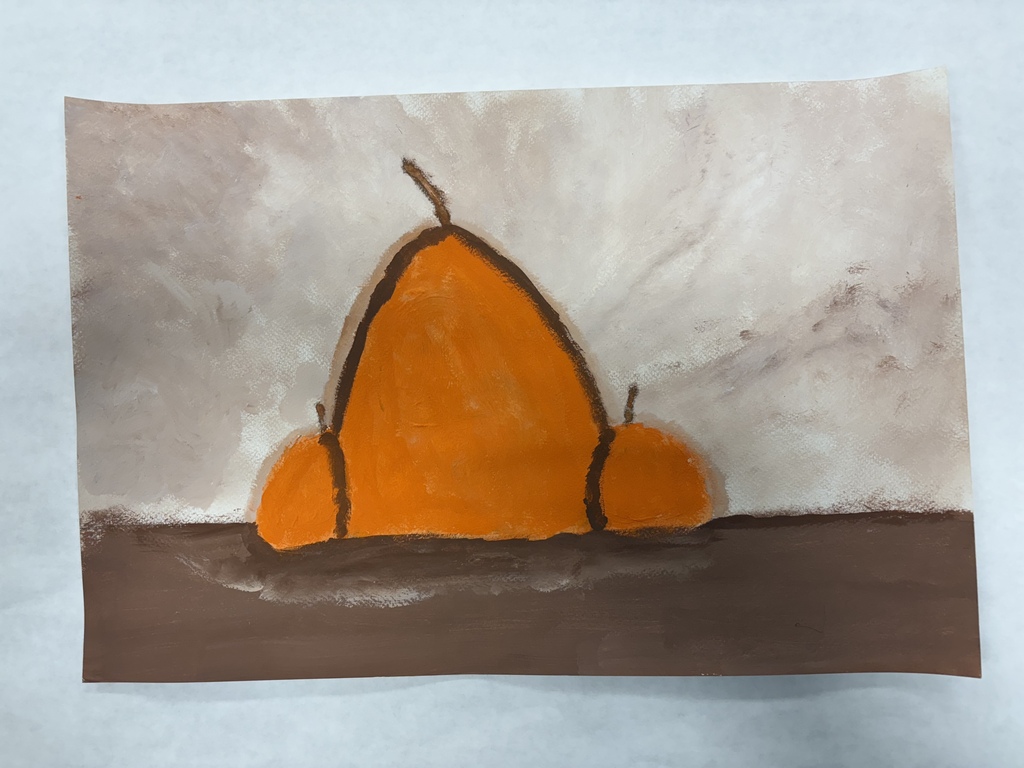 Painting of orange pumpkins