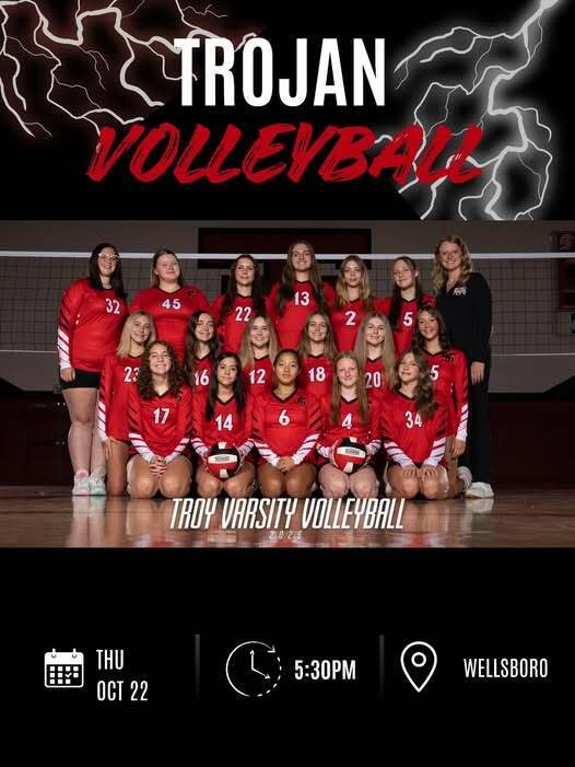 Troy Girls Volleyball team and coach
