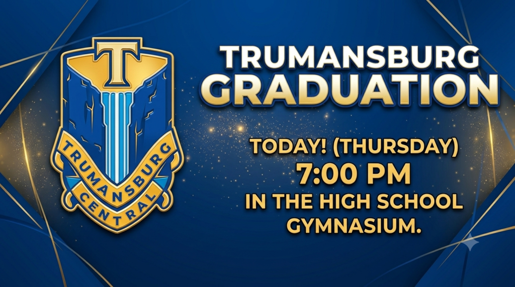 Graduation announcement with Tburg waterfall logo