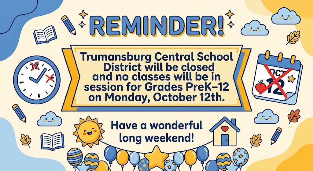 TCSD Closed on Oct 12