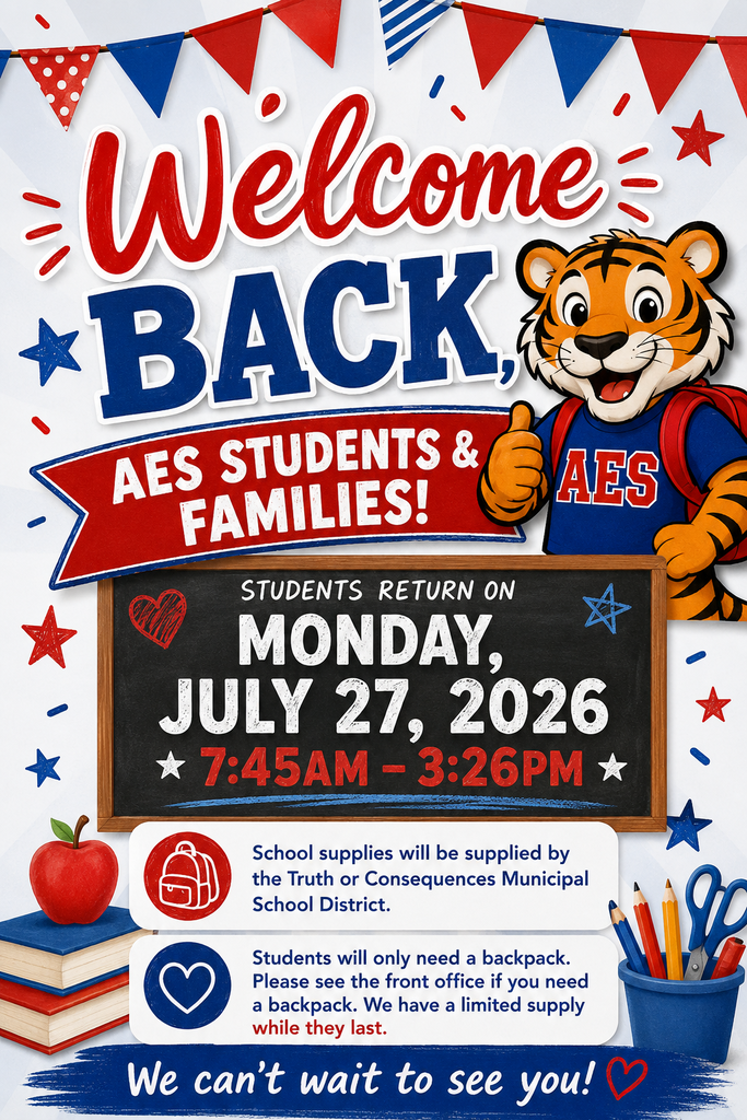 AES K-5 Students Return Monday, July 27th!