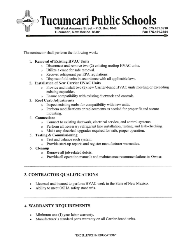 Request for bids