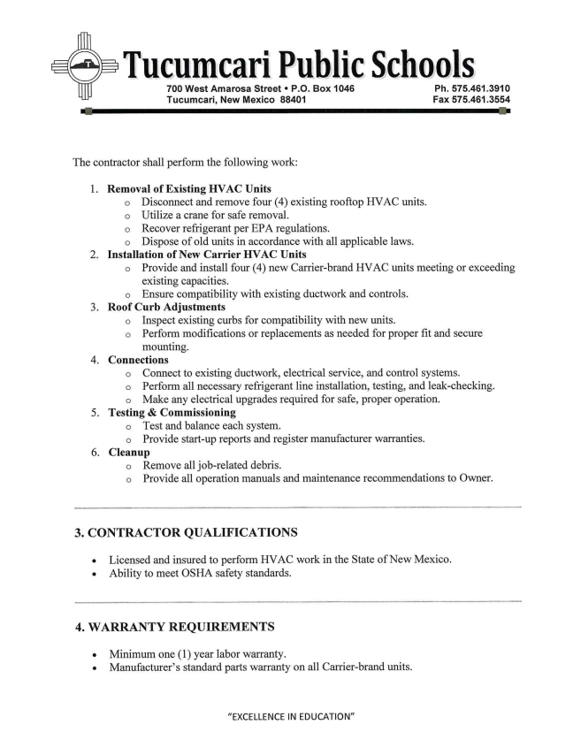 Request for bids
