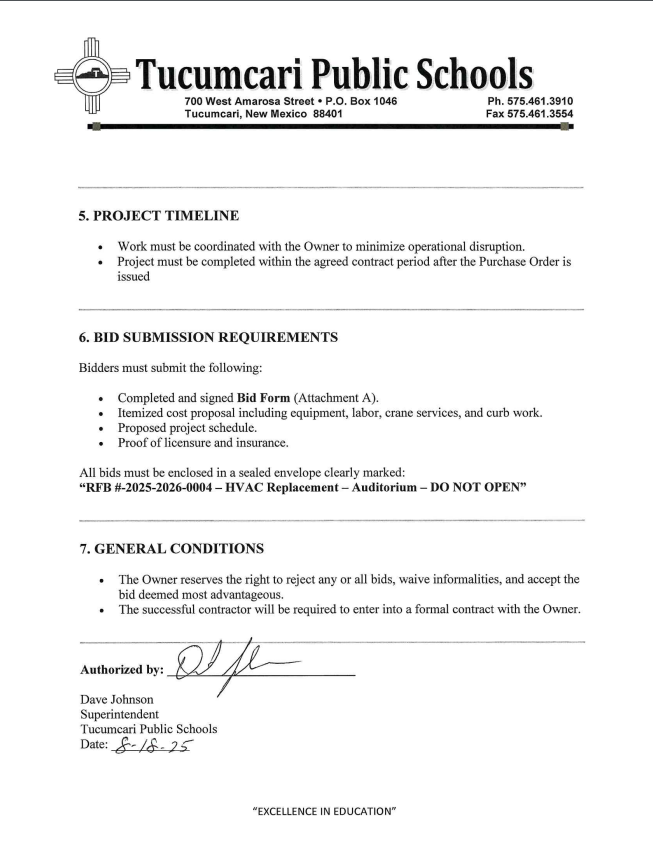 Request for bids