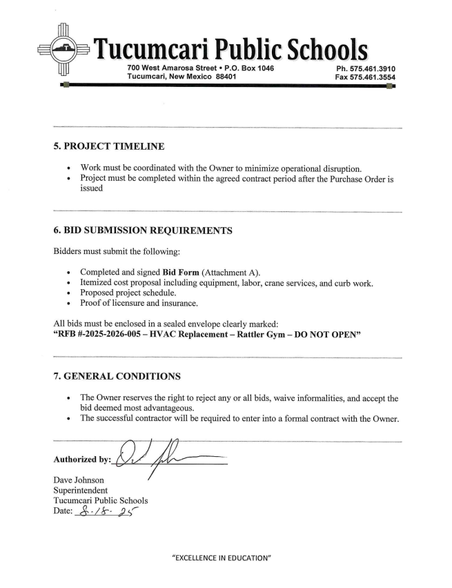 Request for bids