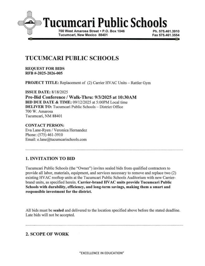 Request for bids