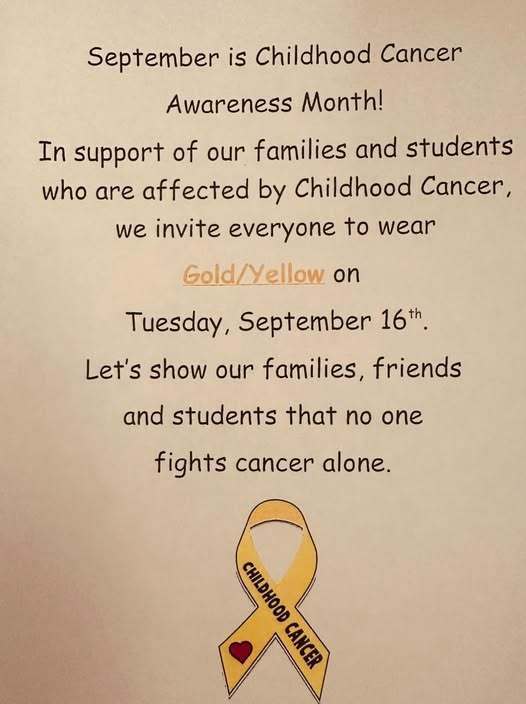 Childhood cancer awareness flyer