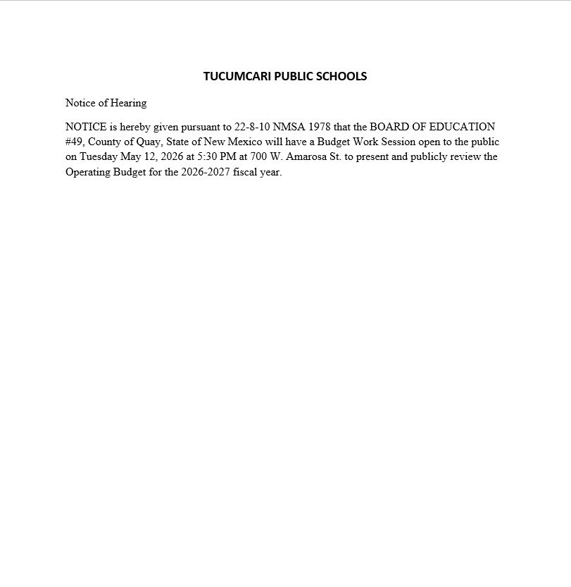 TPS Notice of Hearing 5-12-2026