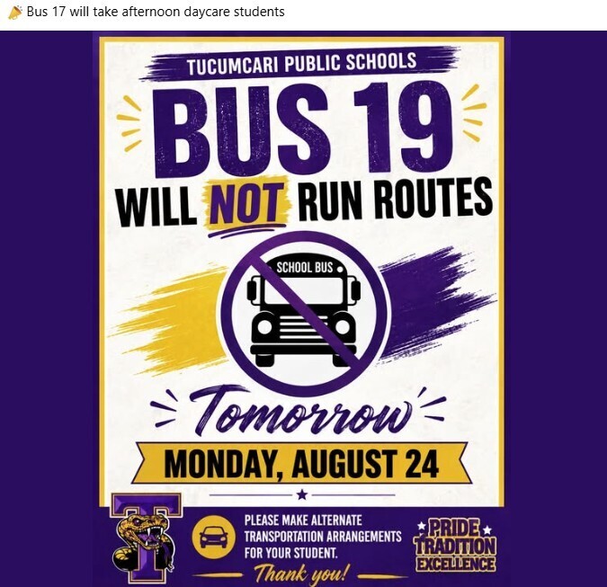 Bus 19 Bus Route Cancelled August 24th, 2026