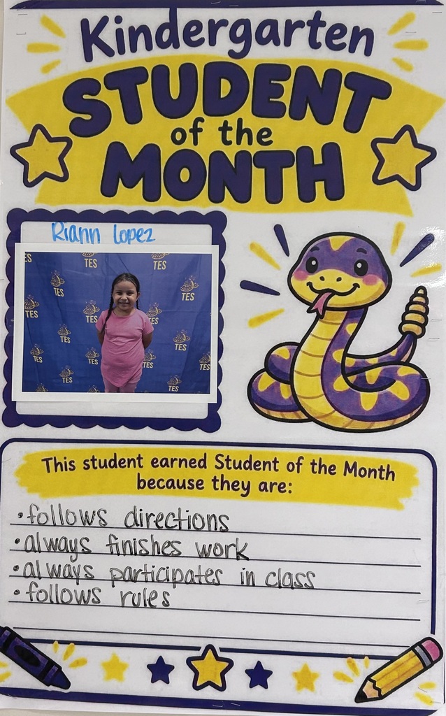 Kinder Sept. Student of the Month