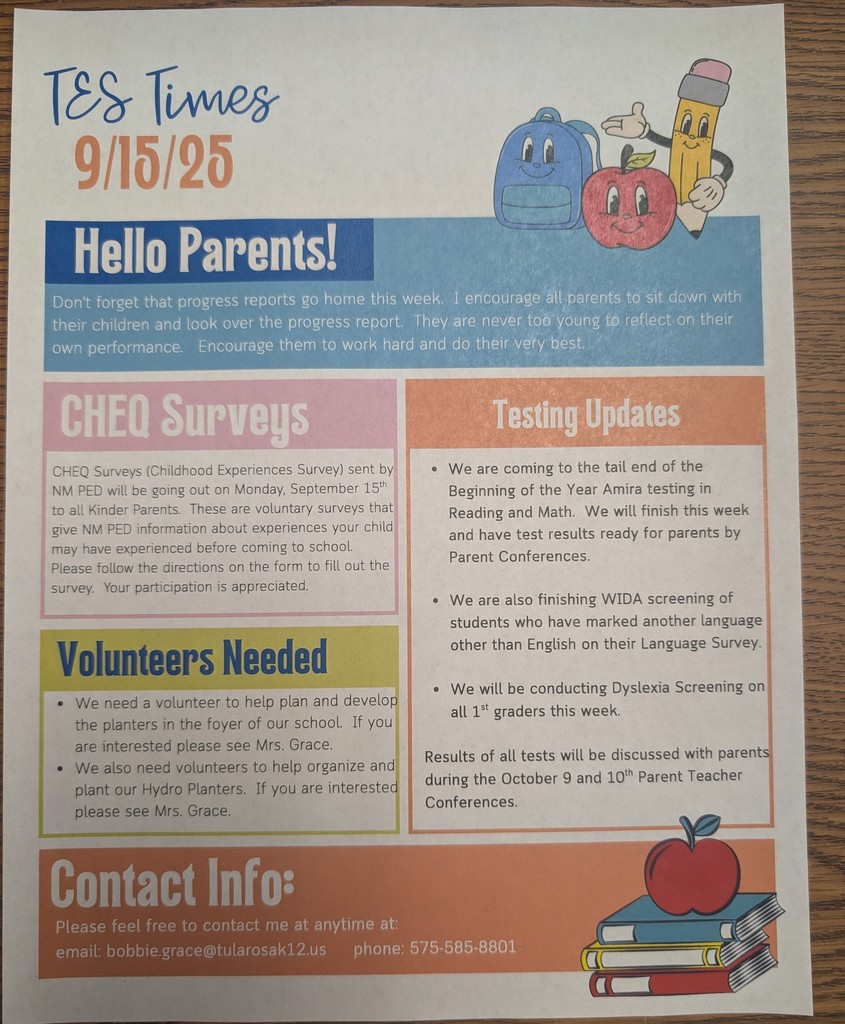 TES Times Newsletter 9.15.25