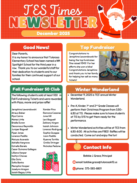 TES Parent Newsletter for December