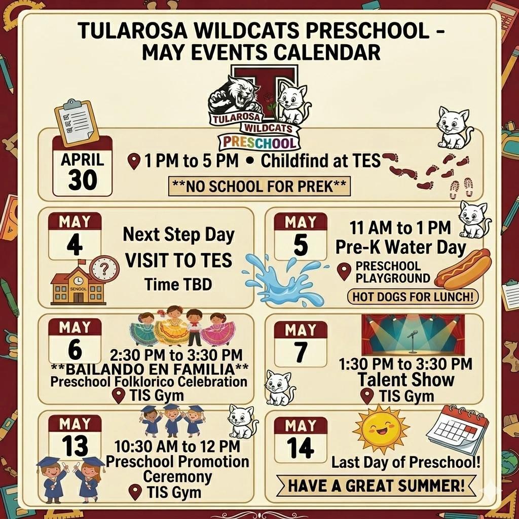 PreK May Events