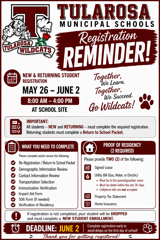 Reminder for registration