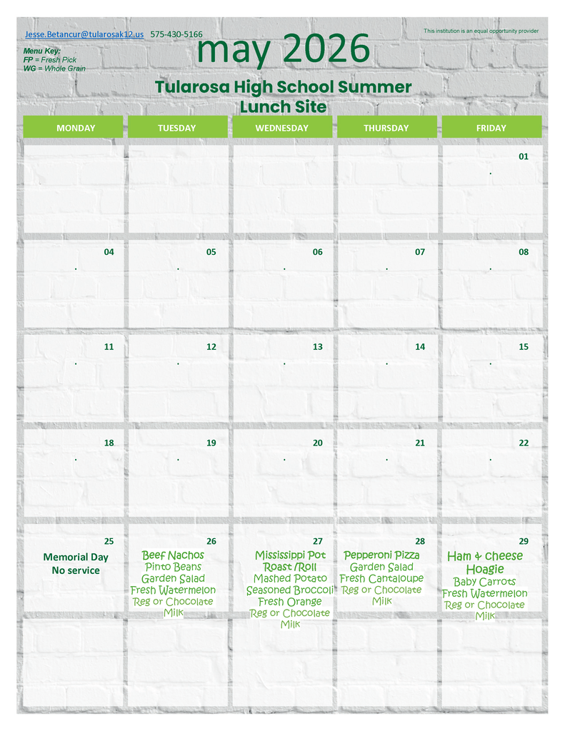 Summer meals