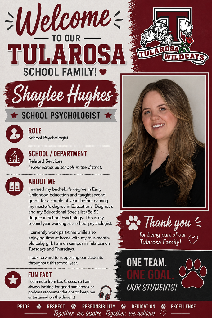 An advertisement for Shaylee Hughes, a school psychologist, features her photo, role, and educational background.