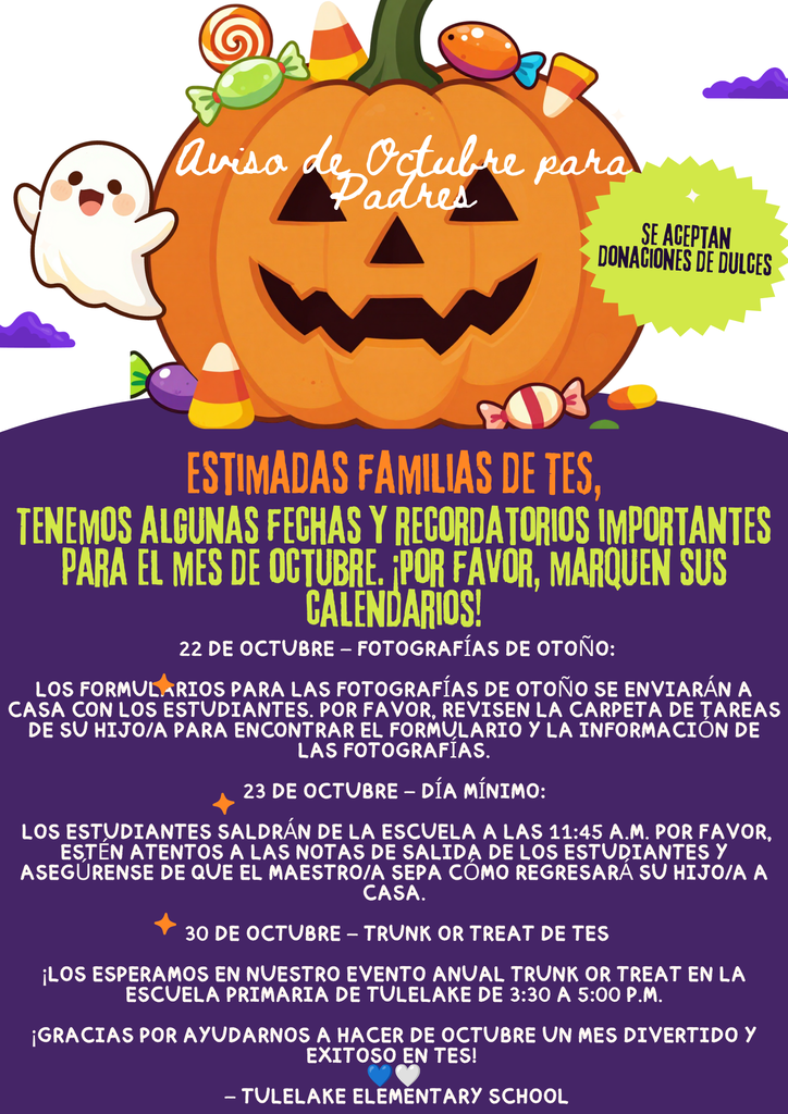Oct. Dates to Remember