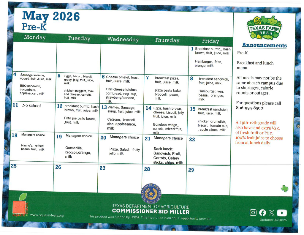 May 26  Pre K