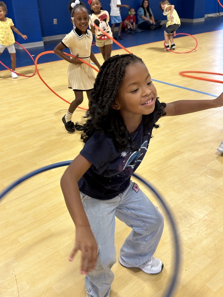 hula hoops, students
