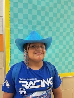 student in western hat