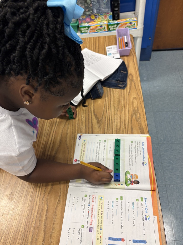 student, desk, manipulatives, book