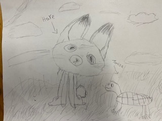 drawing of characters in the story