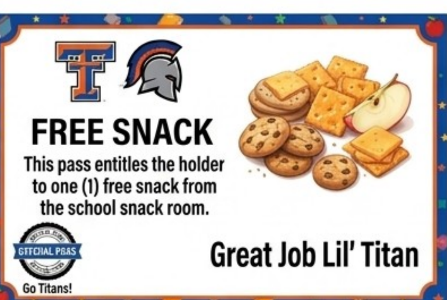 snacks, titans, t, books, students