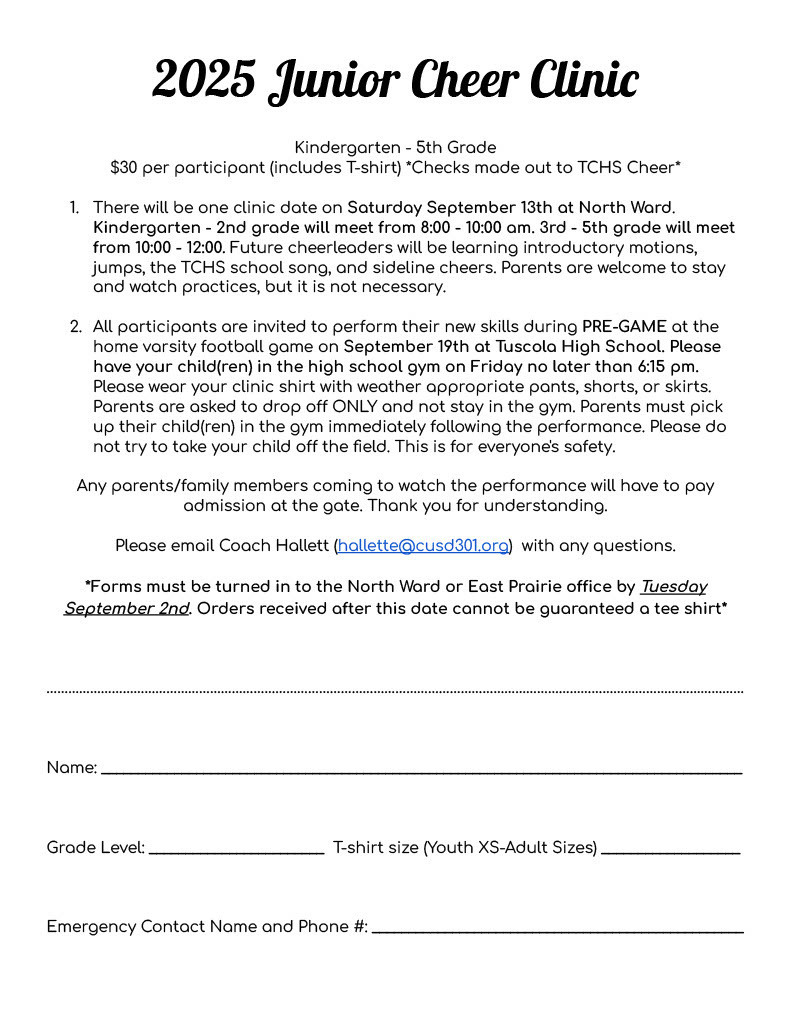 Junior Cheer Clinic