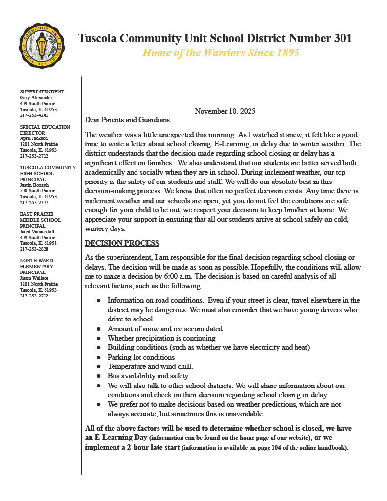 Weather Letter Page 1