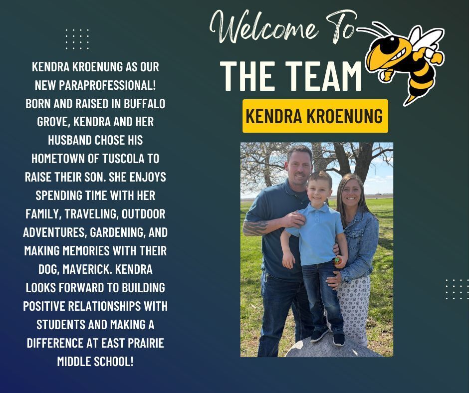 Welcome to East Prairie, Kendra!