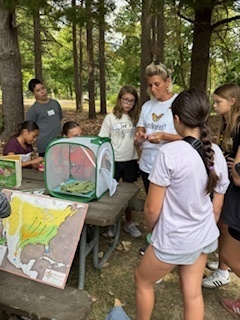 Having fun at the stations!