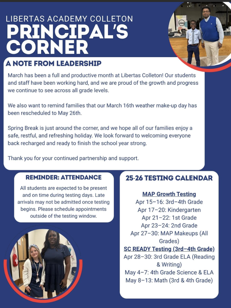 Principal's Corner: March Edition